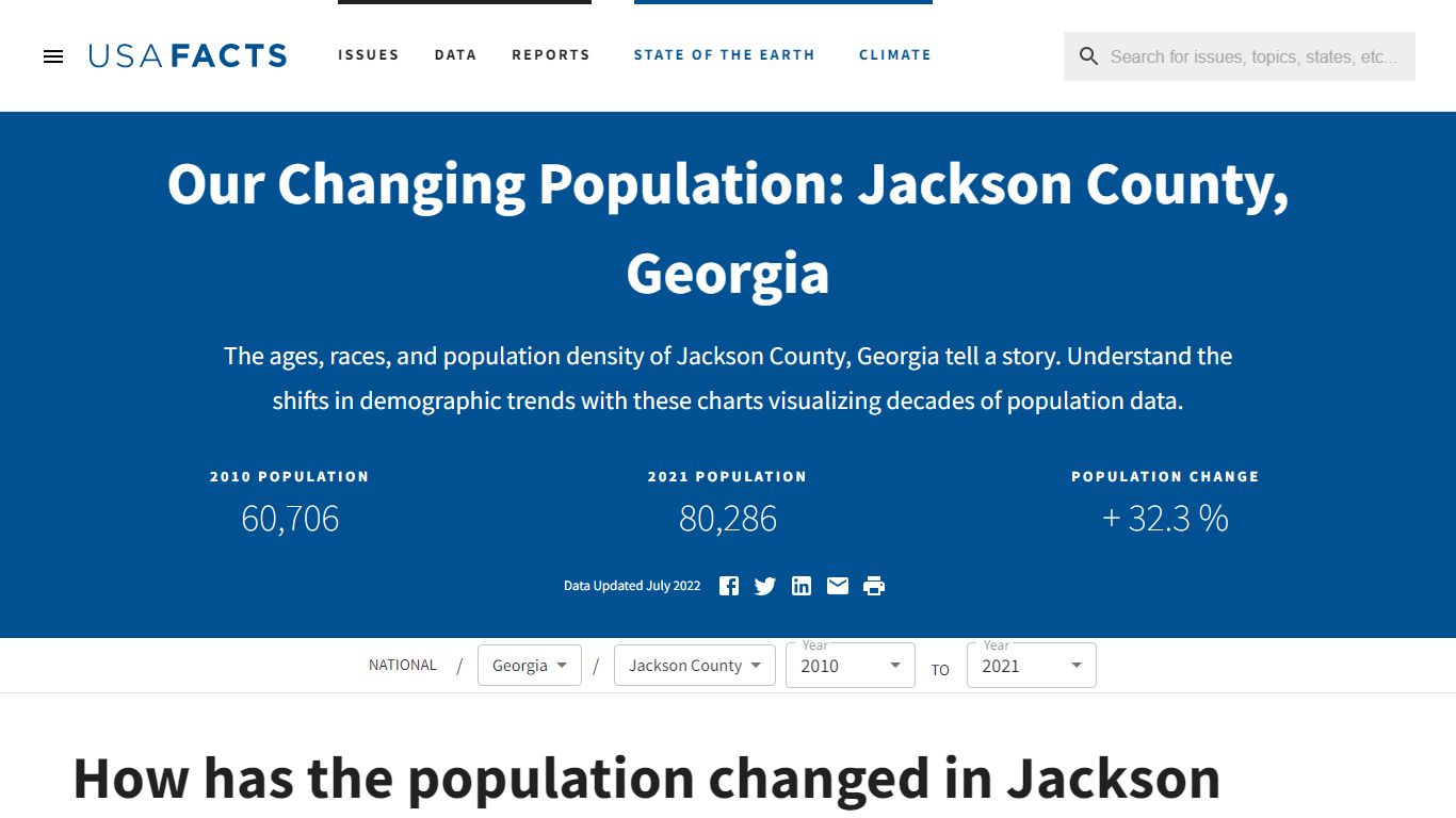 Jackson County, GA population by year, race, & more | USAFacts